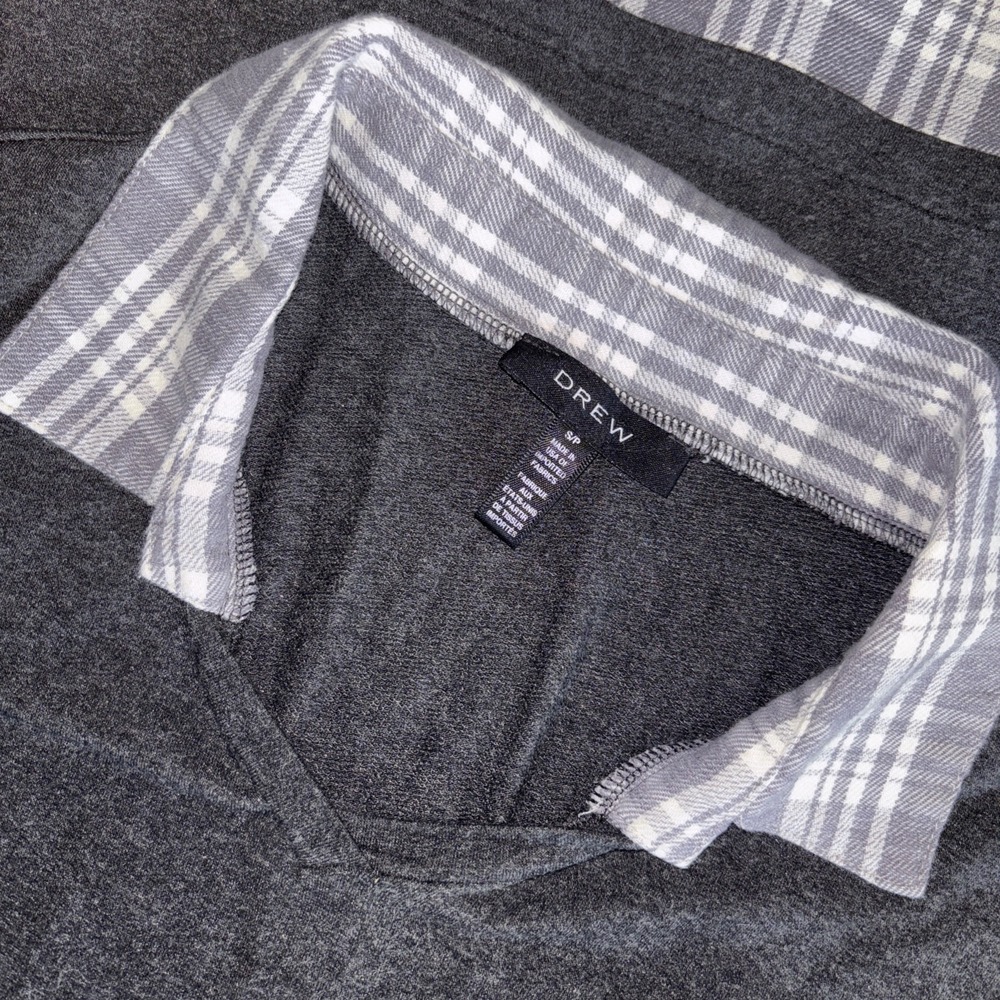 Drew Womens Quinn Long Sleeve Black Tee with Attached Collar and Cuffs Size S - Picture 1 of 6
